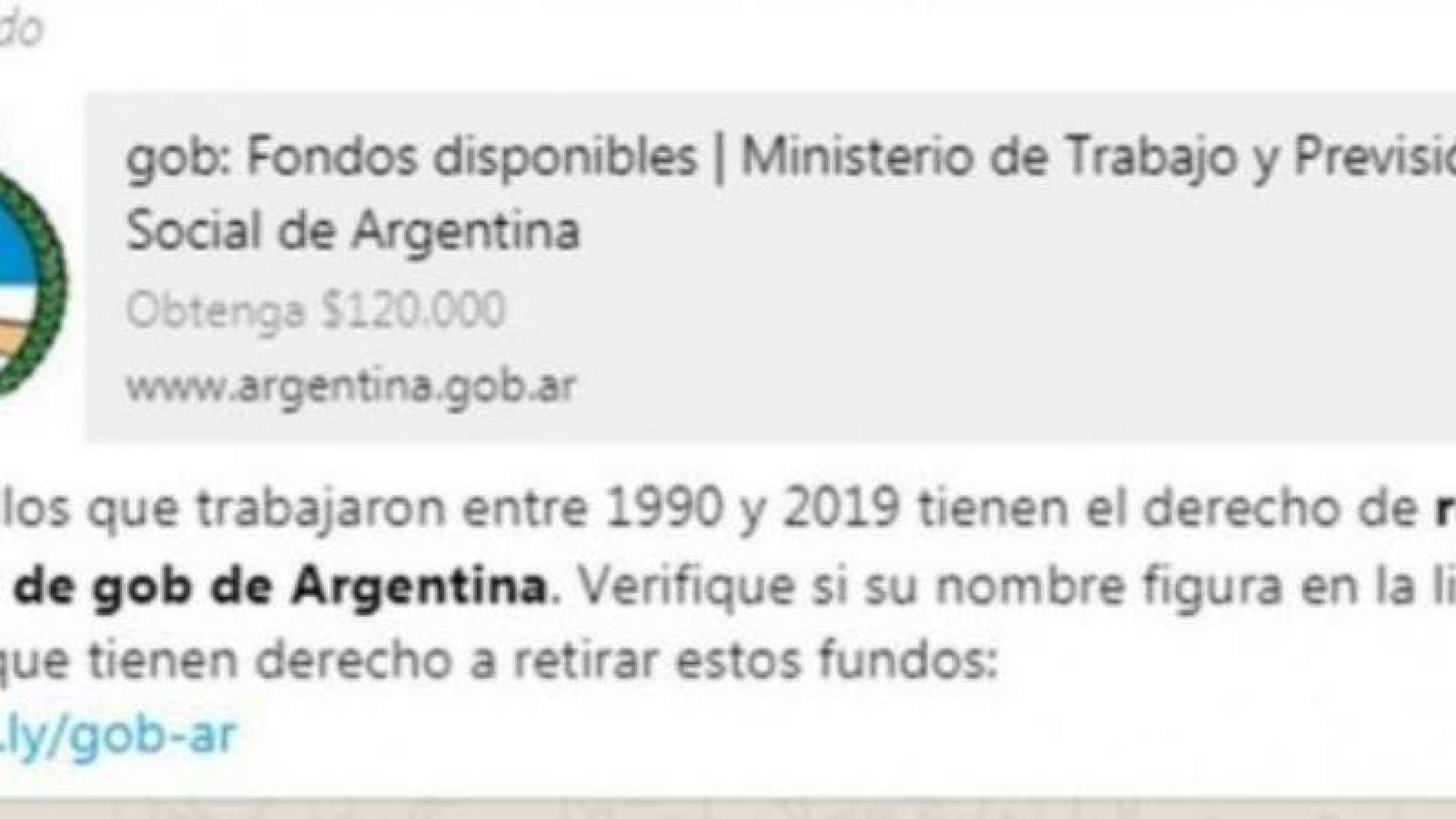 Advierten sobre un mensaje engañoso a través de Whatsapp: ofrecen $120.000