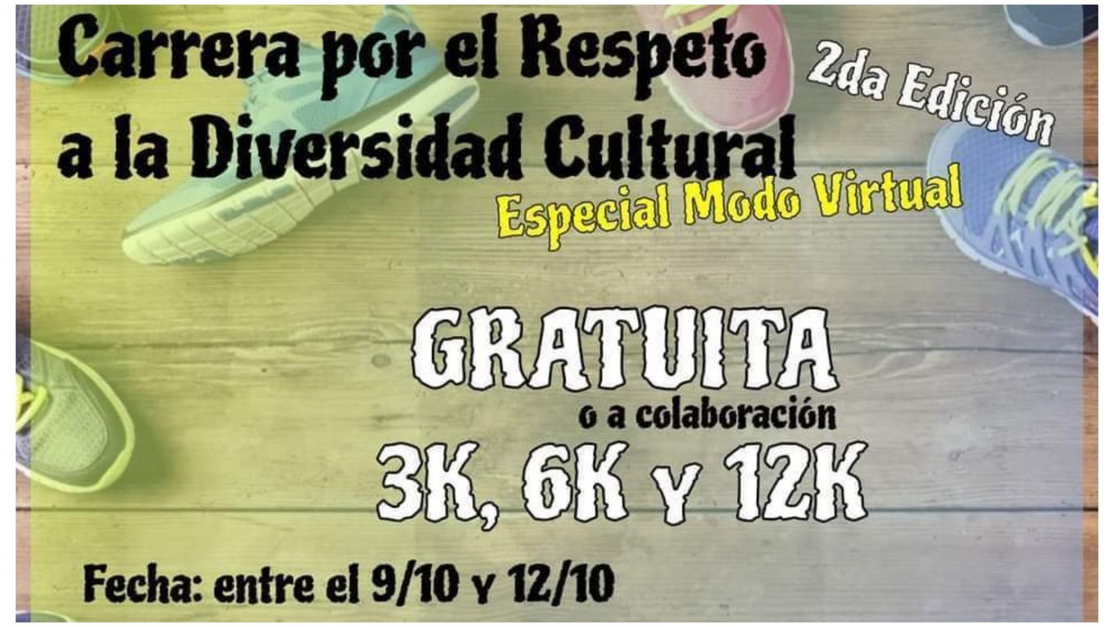 La carrera por el Respeto a la Diversidad Cultural será virtual ¿Cómo será?