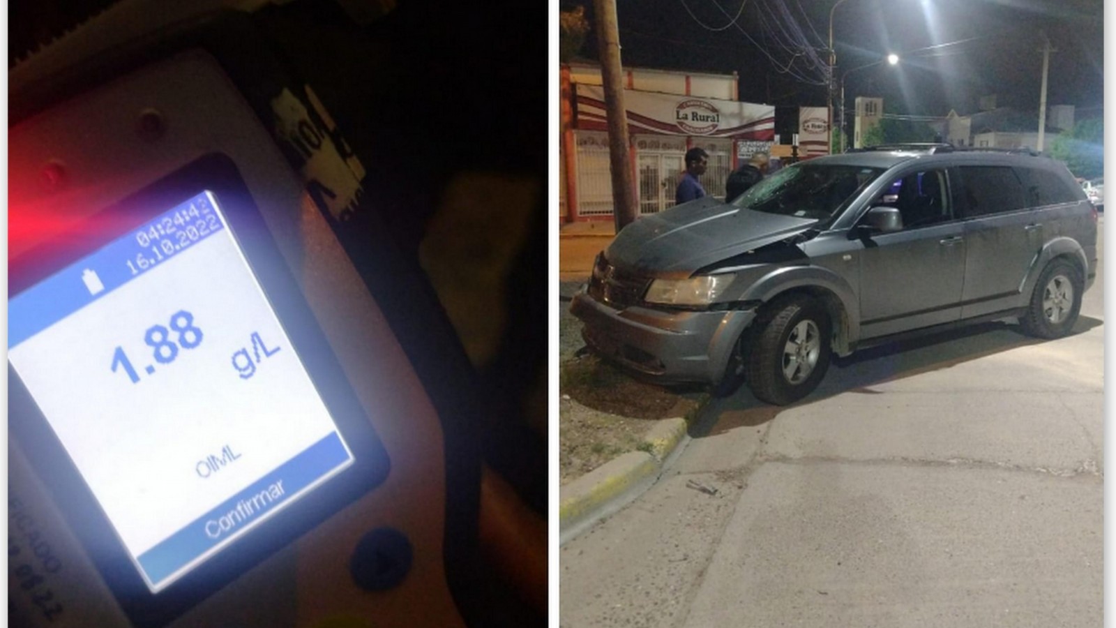 Ebrio impactó su camioneta contra un poste de luz