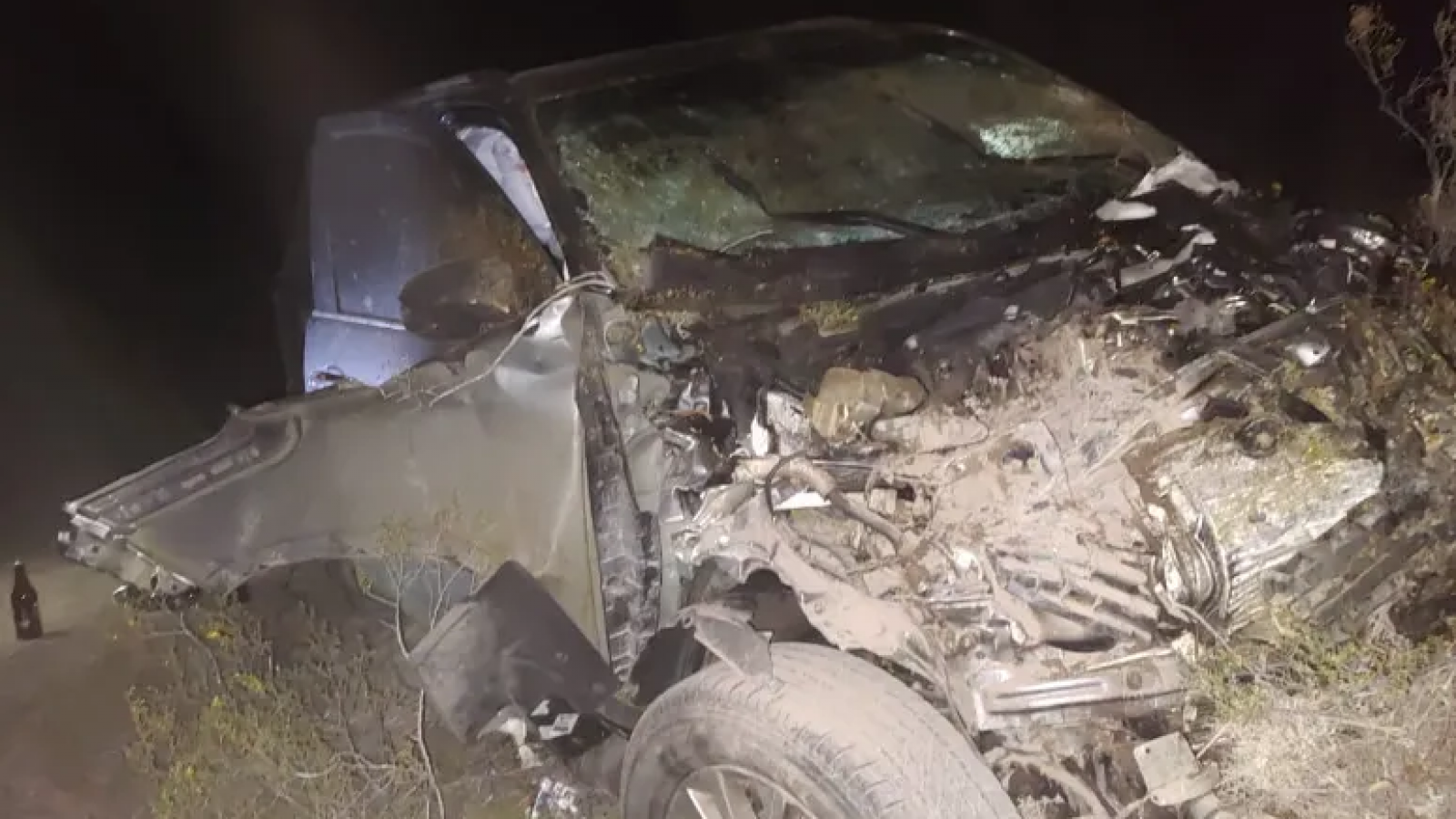 Se le cruzó una vaca delante de la camioneta y no pudo esquivarla