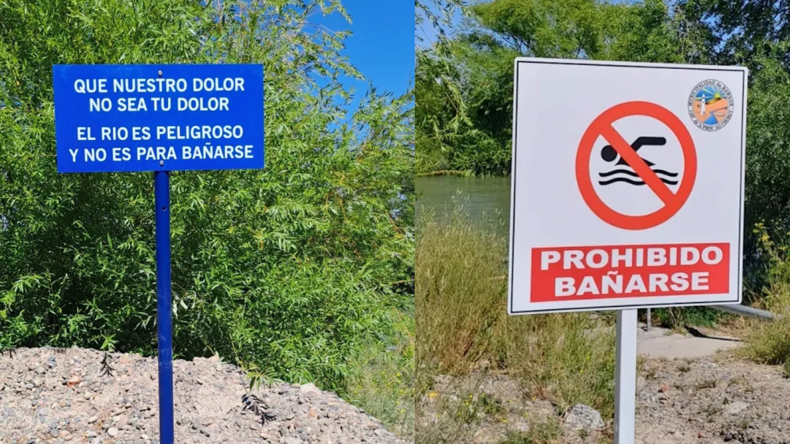 La familia de joven ahogado colocó carteles para que se tome conciencia