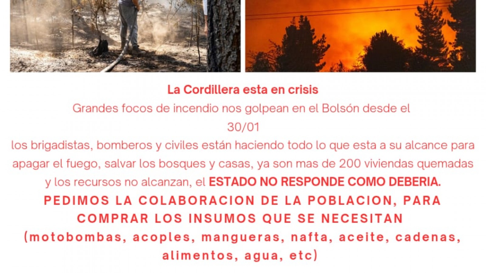 Colecta solidaria en Madryn para asistir a la cordillera ante el desabastecimiento