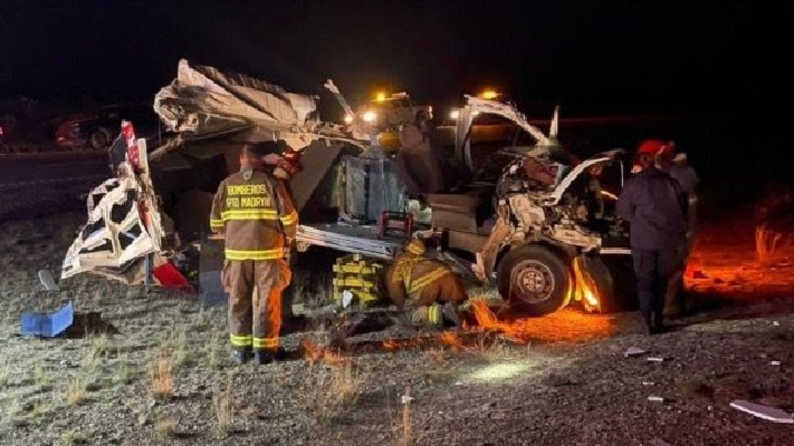 Violento choque en Ruta 3: una camioneta chocó contra un camión cerca de Puerto Madryn