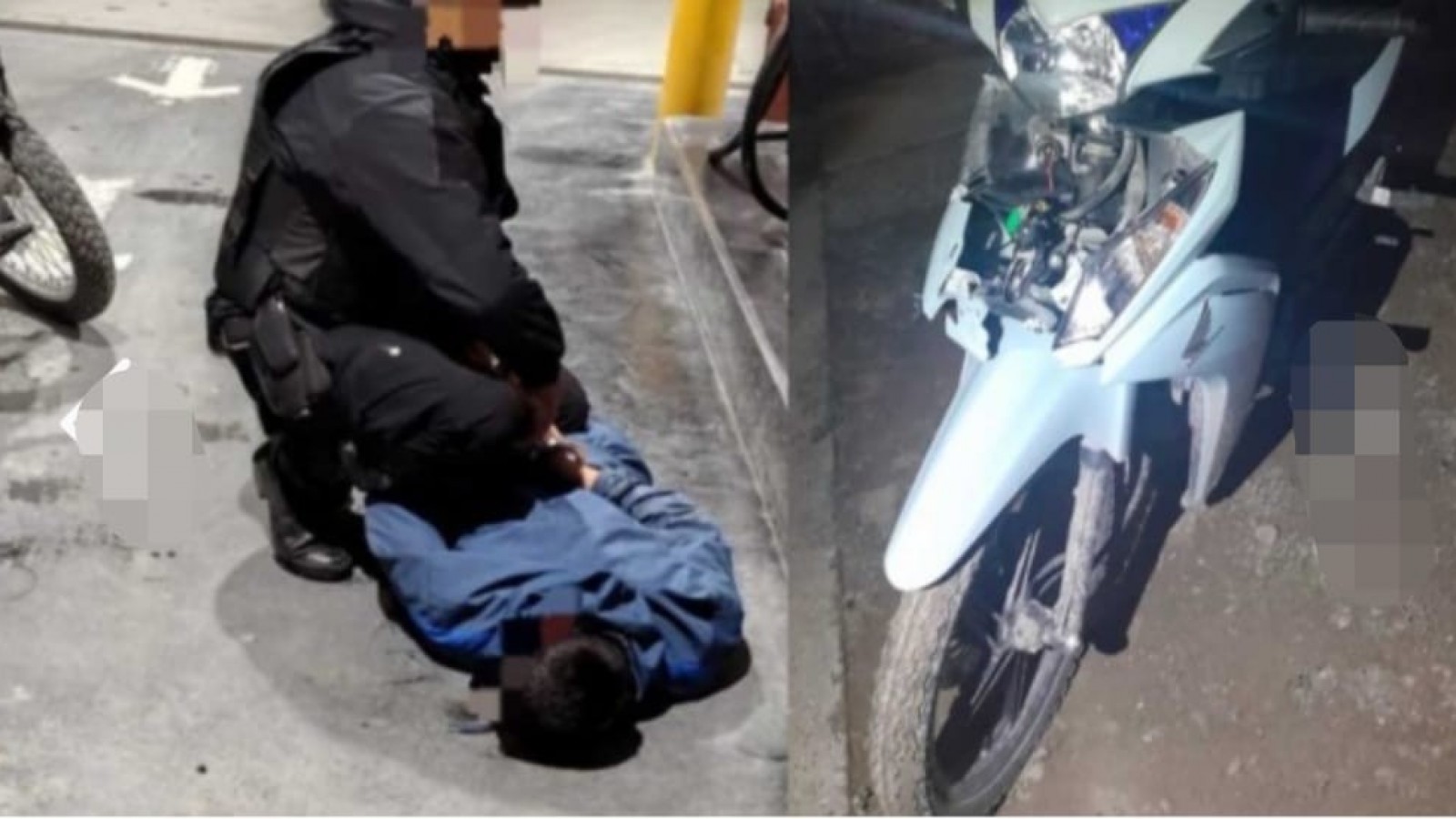 Detuvieron a un ladrón que arrastraba una moto robada por las calles de Puerto Madryn