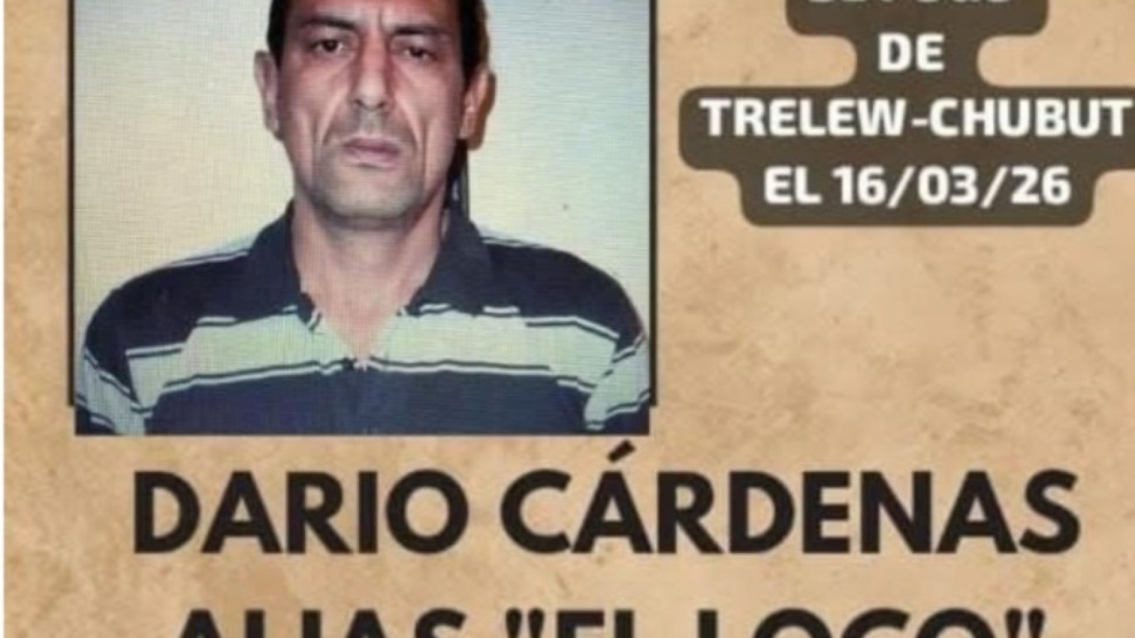 "Habría abandonado Chubut": intensifican la búsqueda de "El Loco" Cárdenas en Buenos Aires