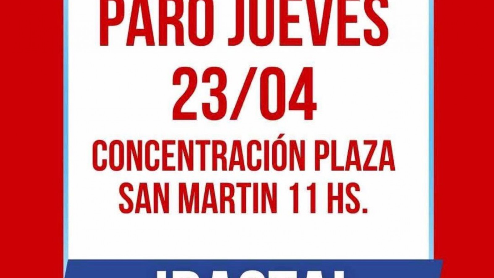 SITRAED Puerto Madryn ratifica el paro y convoca a concentrarse en la plaza San Martín