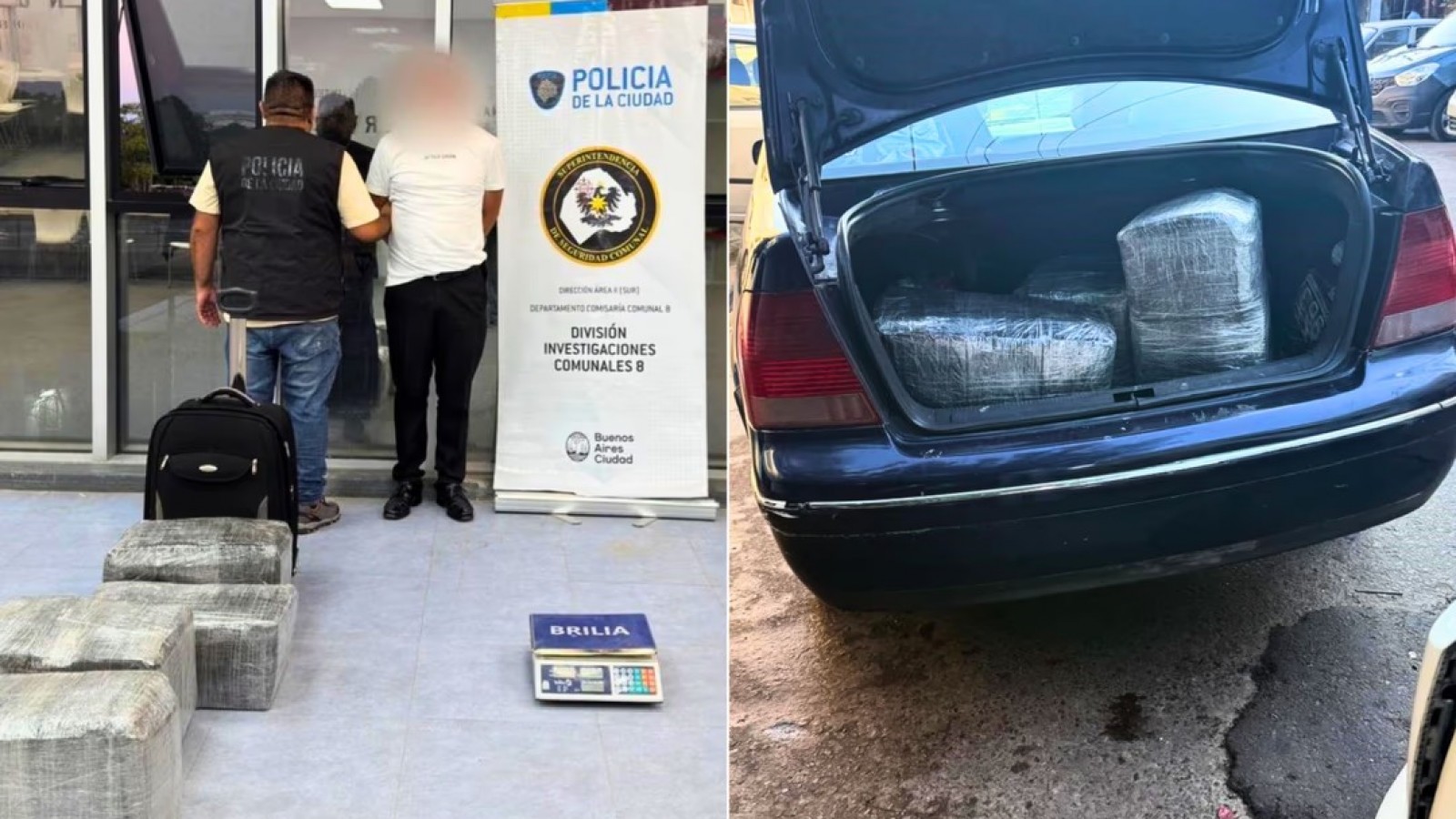 Narcochofer detenido con 102 kilos de marihuana en Villa Lugano