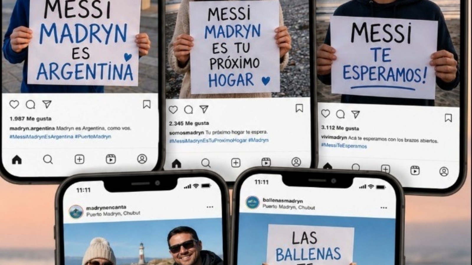 Puerto Madryn lanzó una campaña para invitar a Messi a la ciudad