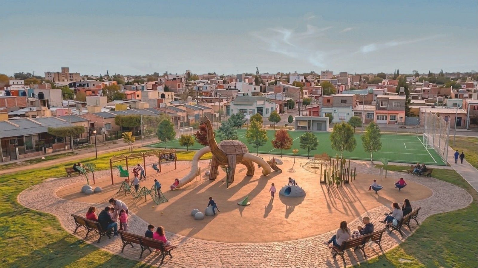 Torres puso en marcha un plan de recuperación del espacio público con una nueva obra en Trelew