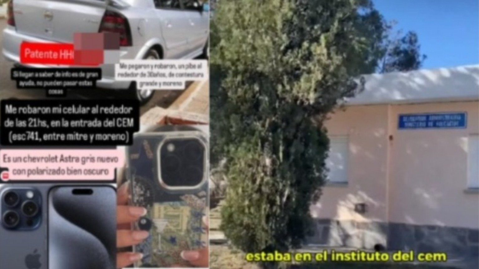 Puerto Madryn: habló la estudiante asaltada frente al CEM y un dato en Facebook dio un giro al caso