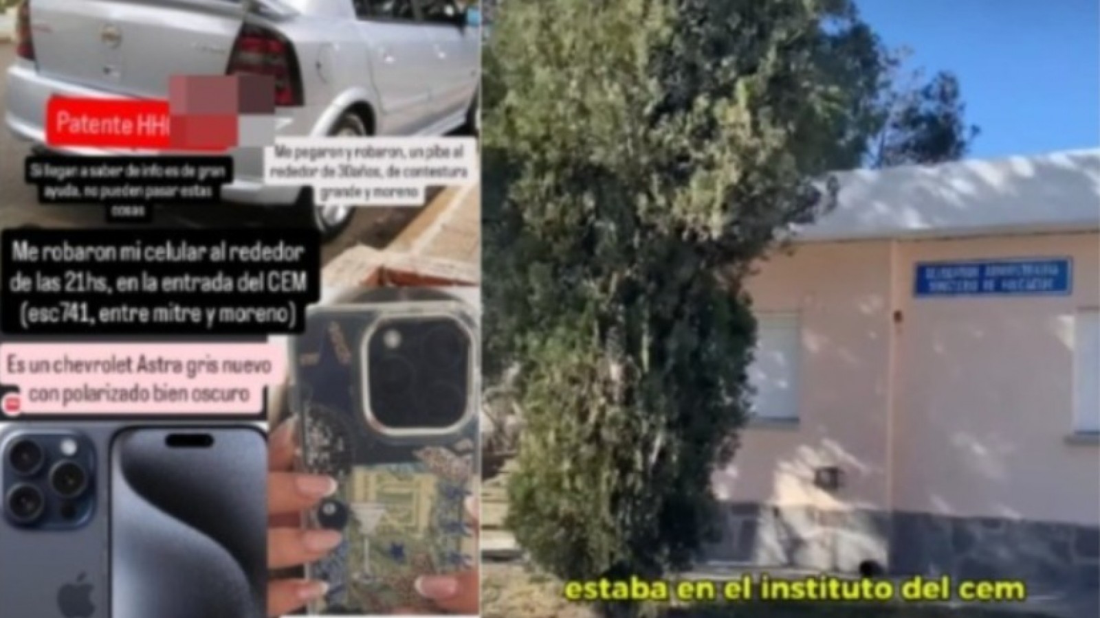 Puerto Madryn: habló la estudiante asaltada frente al CEM y un dato en Facebook dio un giro al caso