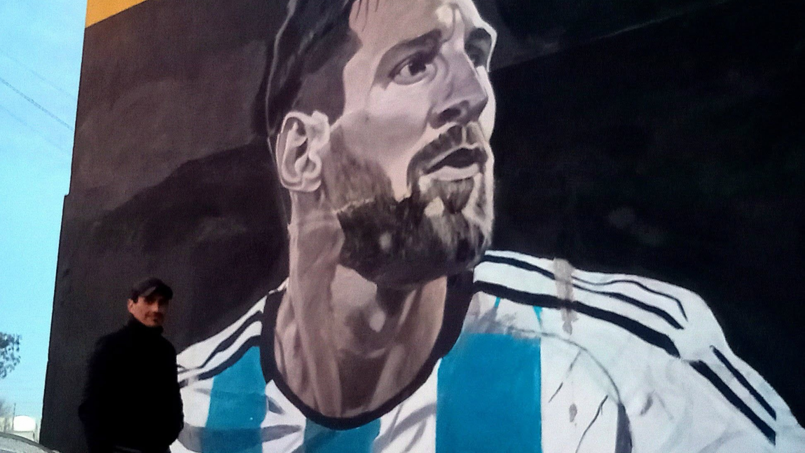 Trelew: el homenaje a Messi que quedó para siempre en una pared del barrio Codepro
