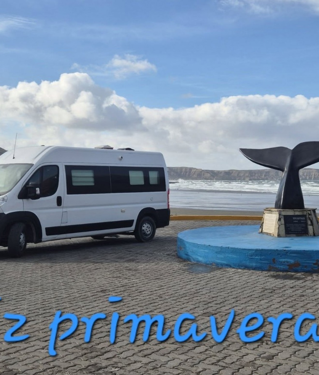Eligieron Puerto Madryn para su primera aventura rodantera y saludaron a la primavera frente al mar