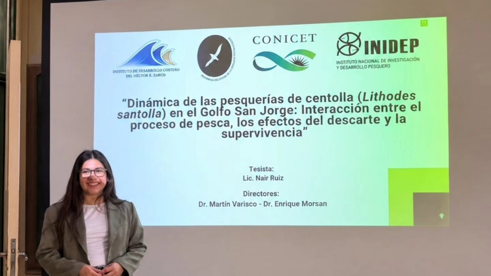 Puerto Madryn: Nair Ruiz se doctoró con una investigación sobre la centolla del Golfo San Jorge